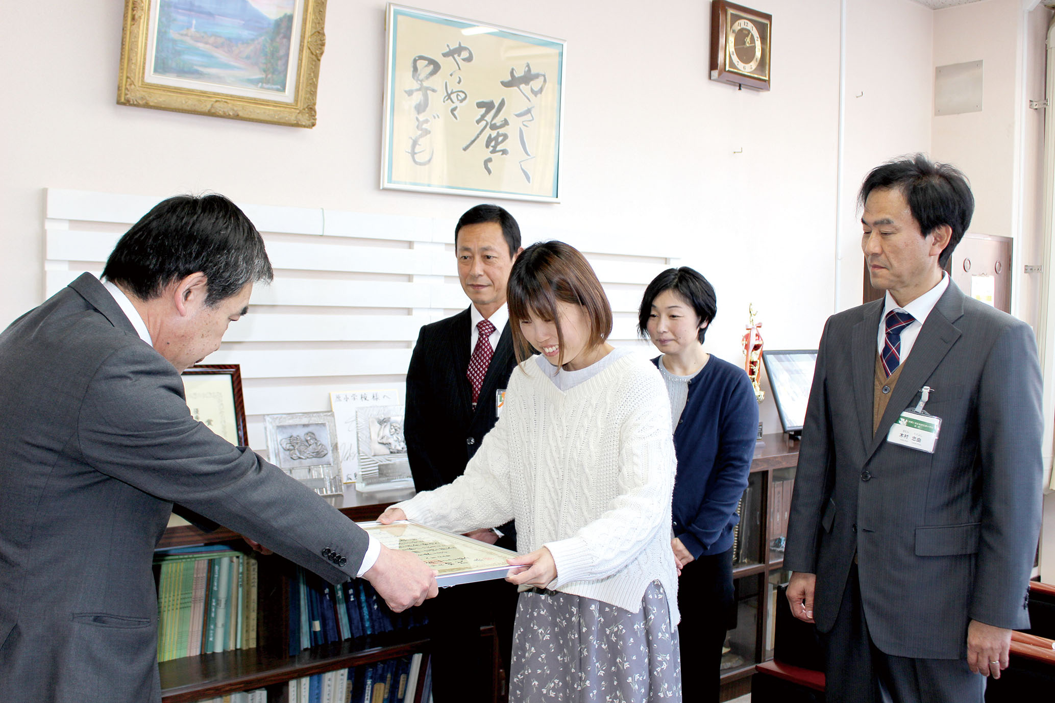 アルミ缶回収で優秀賞(原小学校)