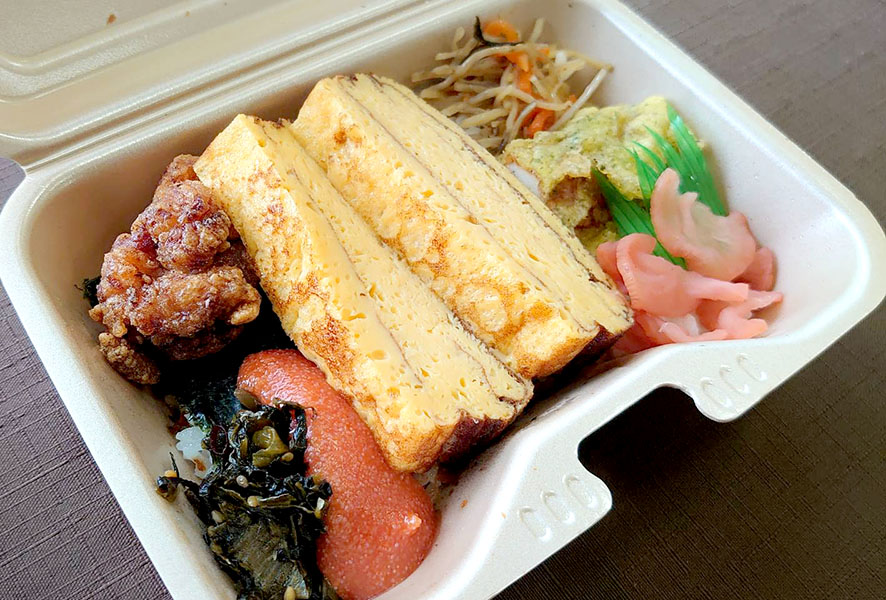 厚焼玉子＆唐揚げ 明太高菜のっけ弁当