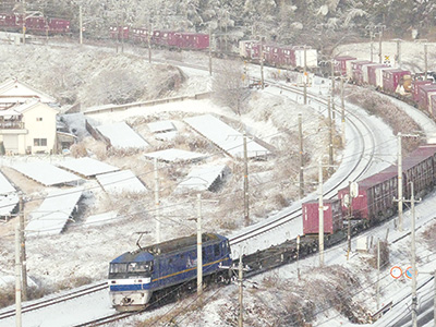 Ｃカーブ、雪景色