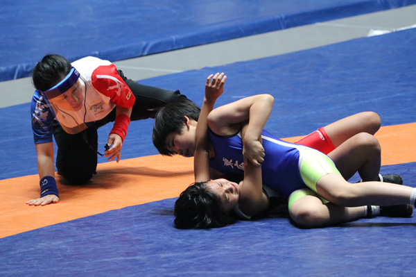 全国大会で戦う西尾紗羽さん