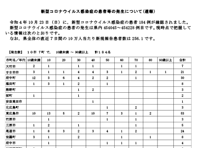 コロナ速報221024