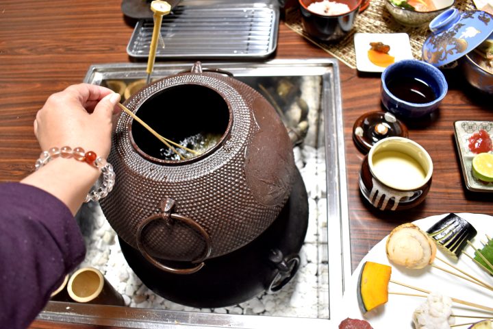 石田旅館の茶釜