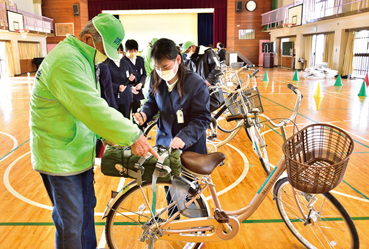 入学前に自転車安全教室
