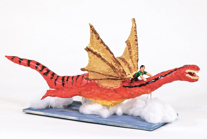 ジュニア部門彫刻市長賞「はばたくドラゴン」（田中達貴、西条小3年）