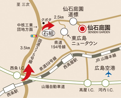 仙石庭園地図