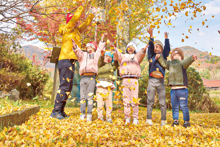 落葉シャワーで秋を満喫