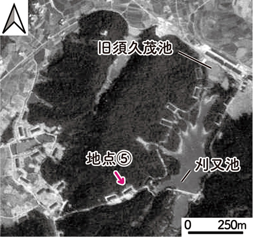 図2　米軍撮影の空中写真で認められる旧陸軍兵器補給廠の倉庫群（昭和23（1948）年4月12日 撮影） 