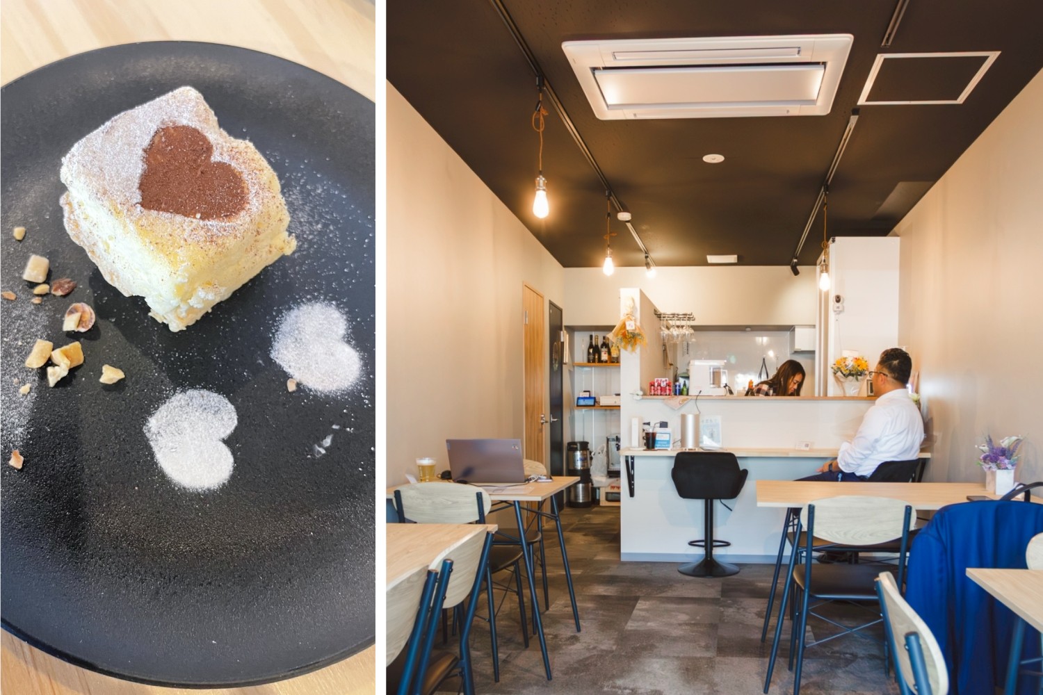 みんカフェの店内とカフェメニュー