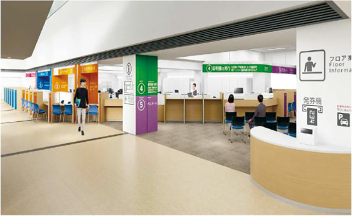 リニューアル後の東広島市役所市民課窓口のイメージ(提供写真)