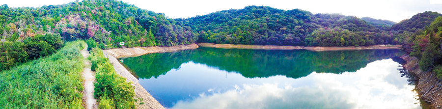 地点⑤ 堤から撮影した深道池