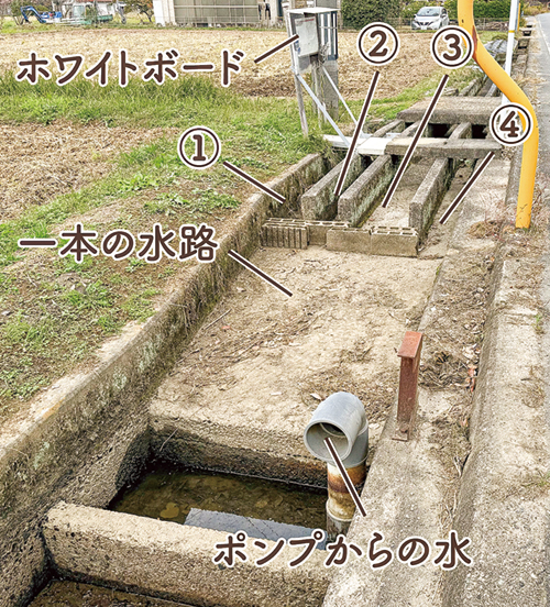 地点⑩　下柏原の水路の分水施設