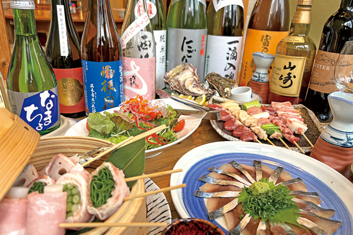 東広島市西条本町の地酒と野菜肉巻き串 ちゅうしん蔵