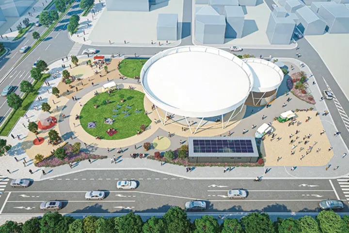 大屋根広場に酒まつり後、本格着工　完成予定は2027年6月