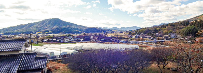 地点①　志和盆地のなだらかな地形