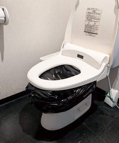 ①誤使用を防ぐためビニール袋をかける