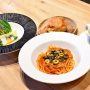 cafe bar THE EARTH カフェバー ジアースのパスタセット プッタネスカ